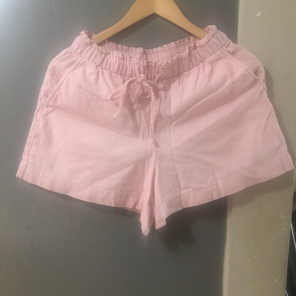 GAP linen blend shorts Size XS petal pink midrise pockets drawstring preppy - Picture 12 of 13